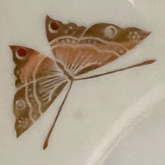 Vintage Porcelain Oval Picture Frame Gold Butterfly Cottage Treasure Masters - Picture 2 of 13